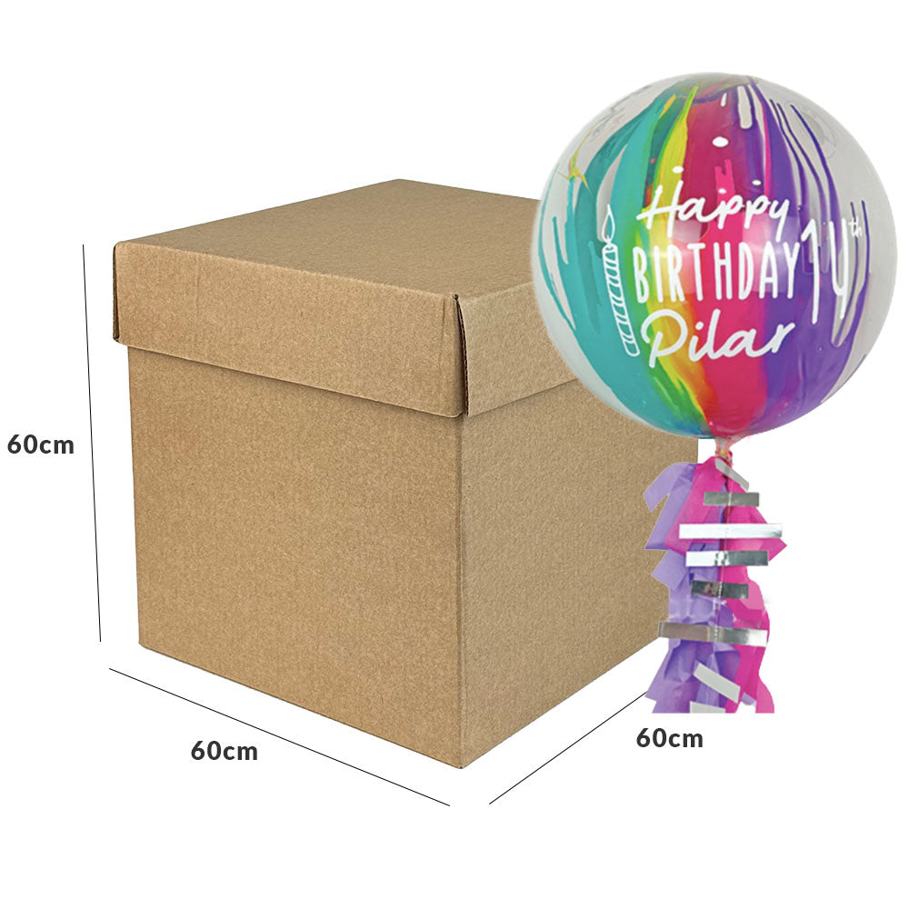 50x50x50cm Cubo kraft rigido con tapa