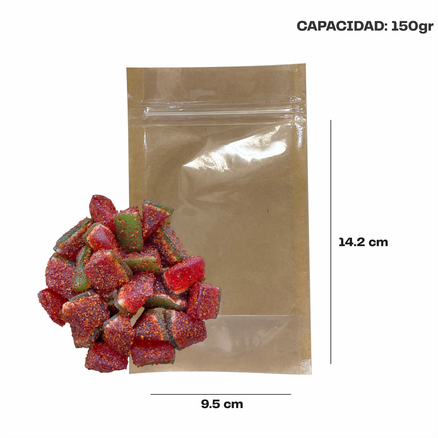 Mini Kraft con Transparente (9.5x14.2x6.35)