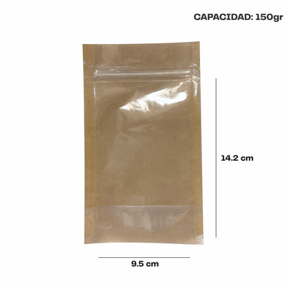 Mini Kraft con Transparente (9.5x14.2x6.35)