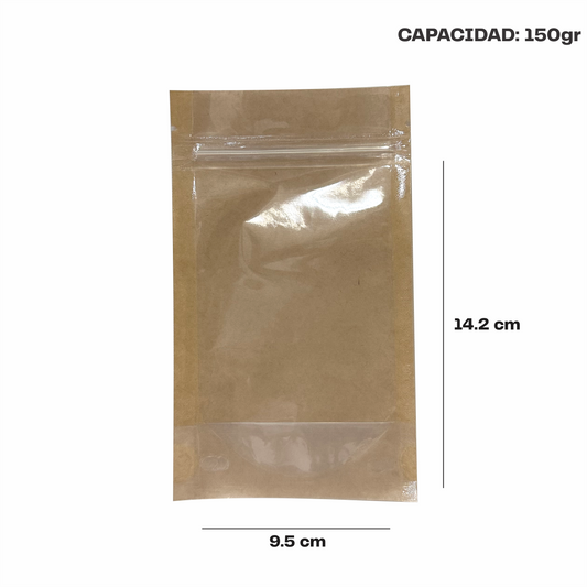 Mini Kraft con Transparente (9.5x14.2x6.35)