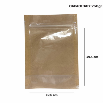 Chica Kraft con Transparente (12.5x14.4x7.75)