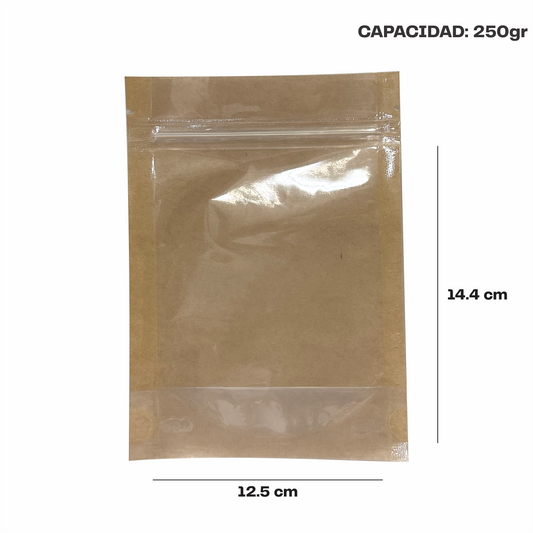 Chica Kraft con Transparente (12.5x14.4x7.75)