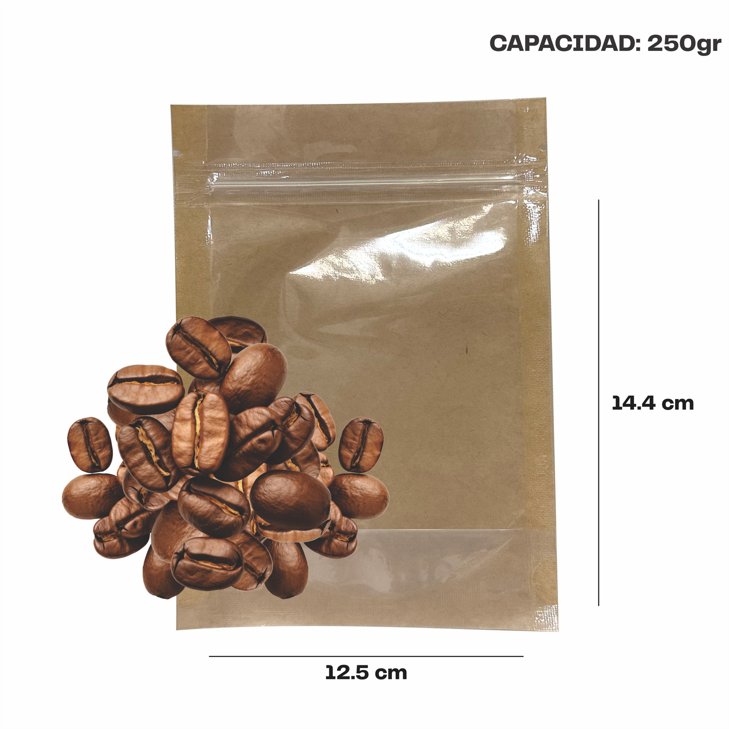 Chica Kraft con Transparente (12.5x14.4x7.75)