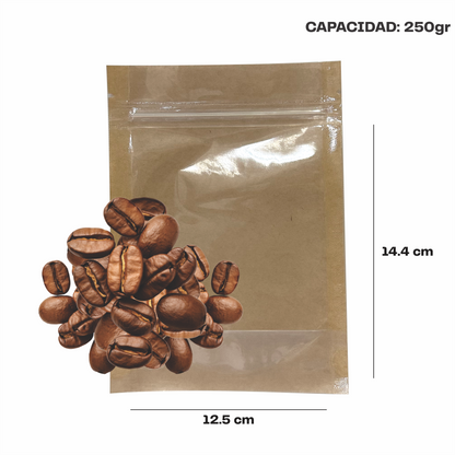 Chica Kraft con Transparente (12.5x14.4x7.75)