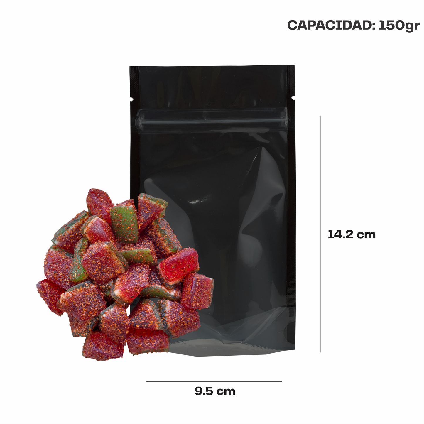 Mini Negro con Transparente (9.5x14.2x6.35)