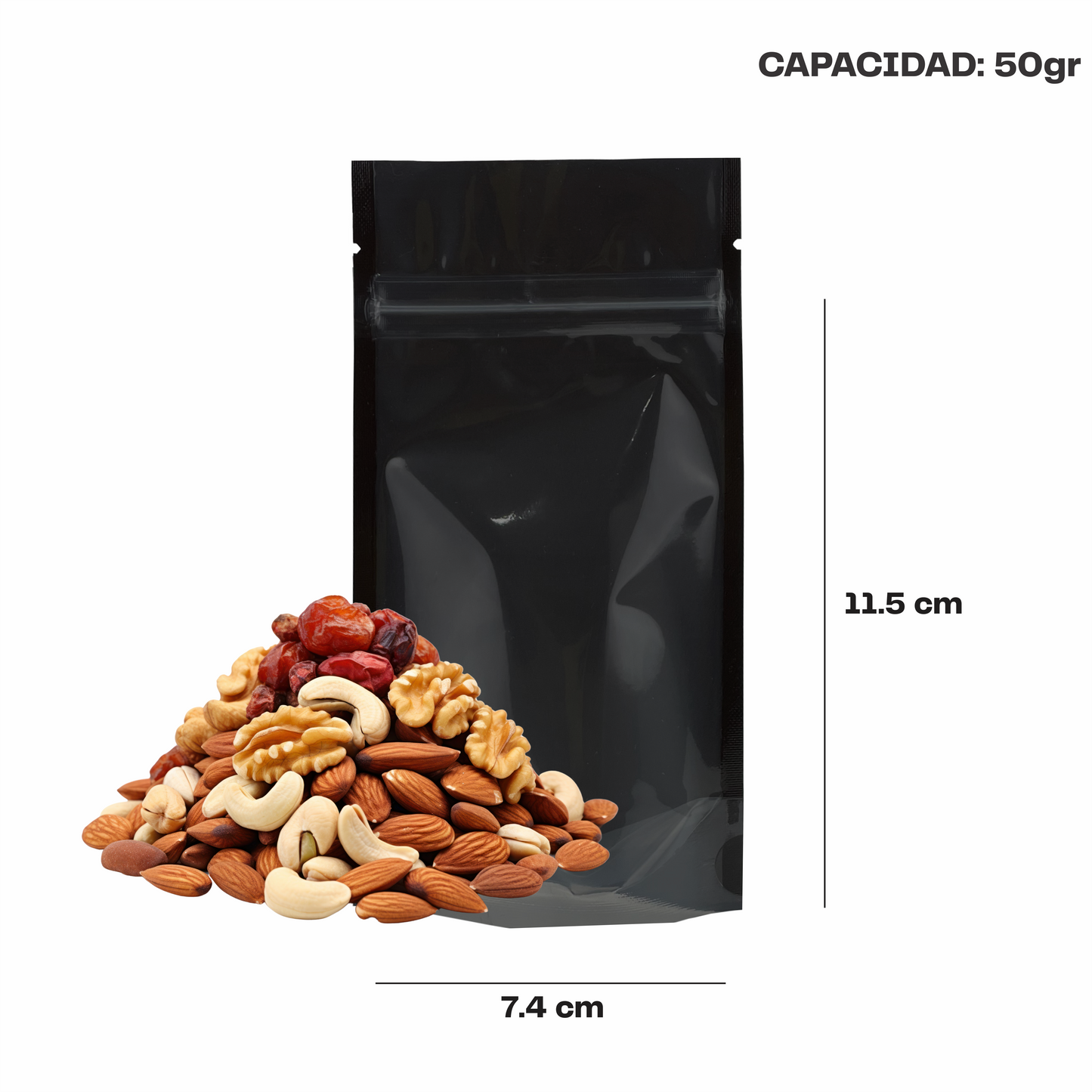 Extramini Negro con Transparente (7.4x11.5x4.5)