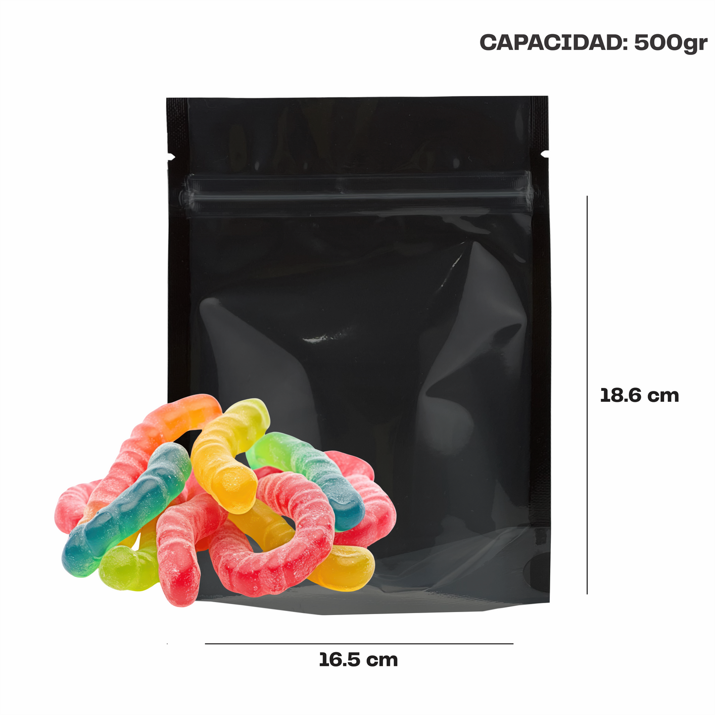 Mediana Negro con Transparente (16.5x18.6X9)