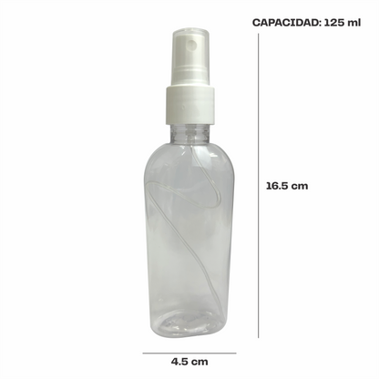 Bote ovalado 125ml tapa atomizador
