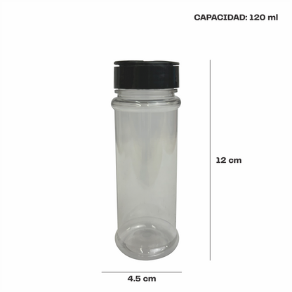 Bote especiero 120ml tapa negra
